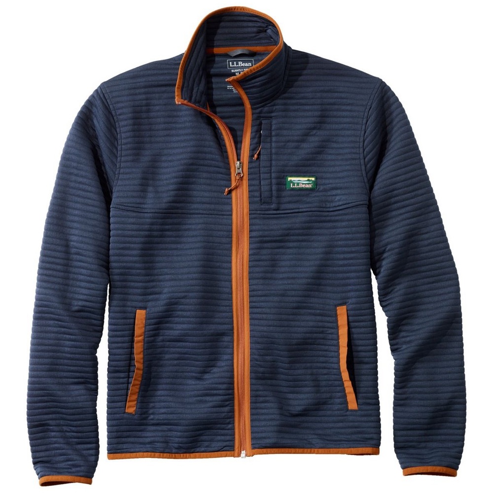 L.L. Bean Men's Navy Jacket with Orange Accents